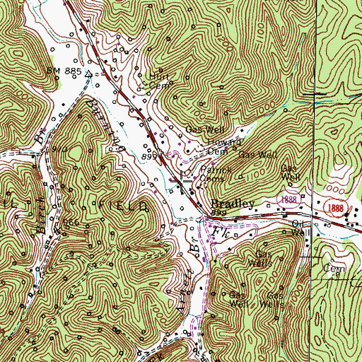 Topographic Map of Reuben Patrick Grave Historical Marker, KY