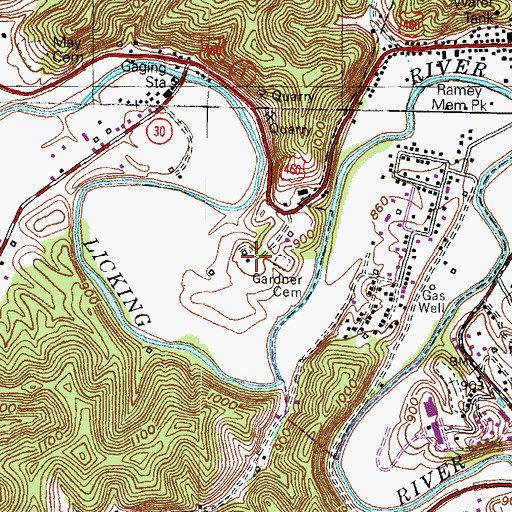Topographic Map of Ivy Point Skirmishes Historical Marker, KY