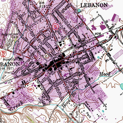 Topographic Map of Courthouse Burnings Historical Marker, KY