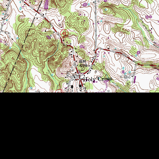 Topographic Map of Catholic Pioneers Historical Marker, KY