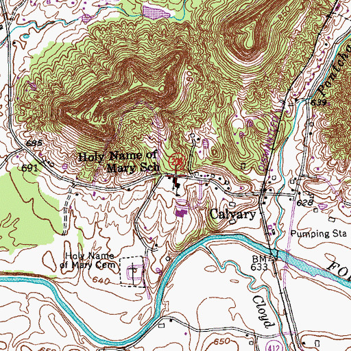 Topographic Map of Martin John Spalding Historical Marker, KY
