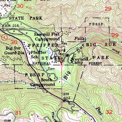 Topographic Map of Weyland Camp, CA