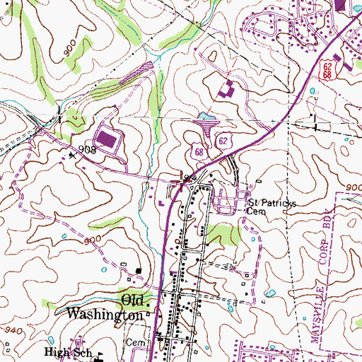 Topographic Map of Alexander W Doniphan Historical Marker, KY
