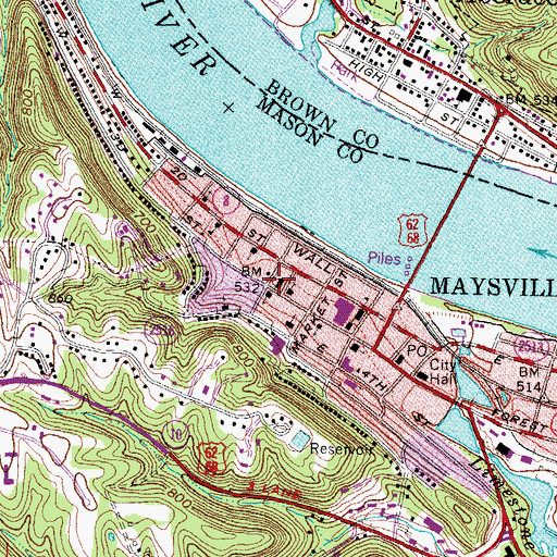 Topographic Map of Lewis Collins Historical Marker, KY