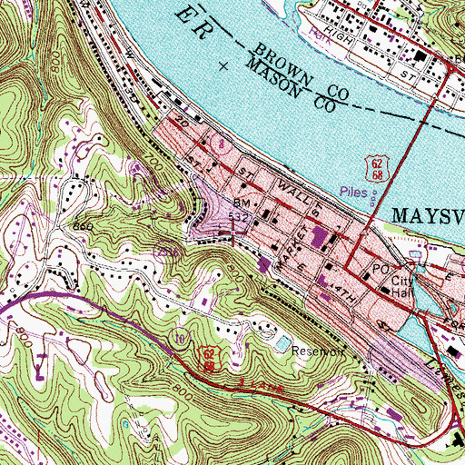 Topographic Map of Maysville Academy Historical Marker, KY