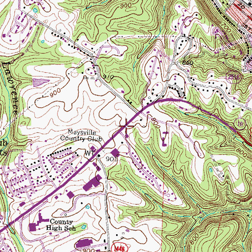 Topographic Map of Maysville Road Historical Marker, KY
