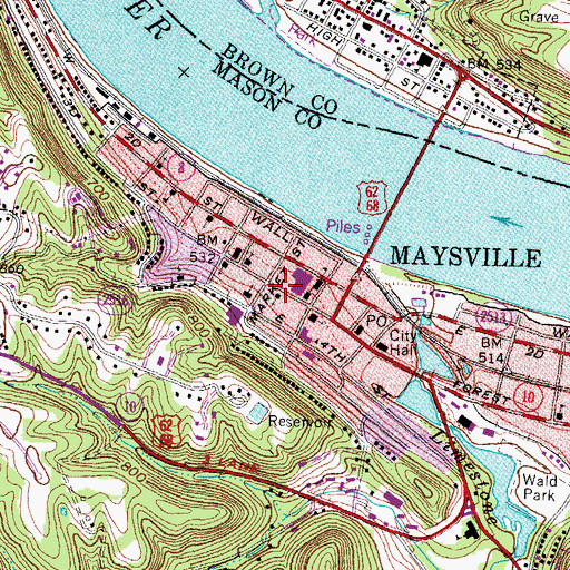 Topographic Map of Rosemary Clooney Historical Marker, KY