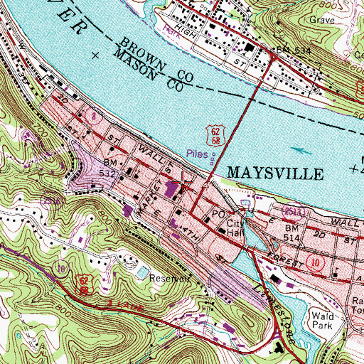 Topographic Map of William G Kenton Historical Marker, KY