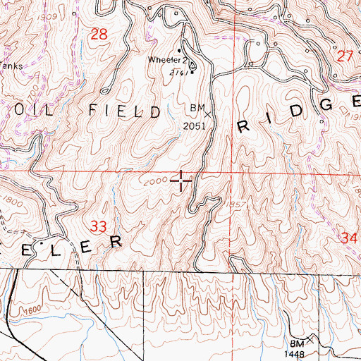 Topographic Map of Wheeler Ridge, CA