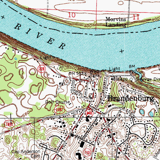 Topographic Map of Morgans Headquarters Historical Marker, KY