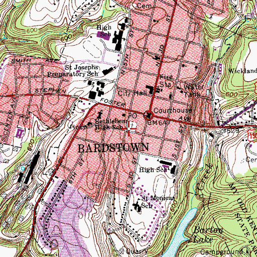 Topographic Map of John Fitch Historical Marker, KY