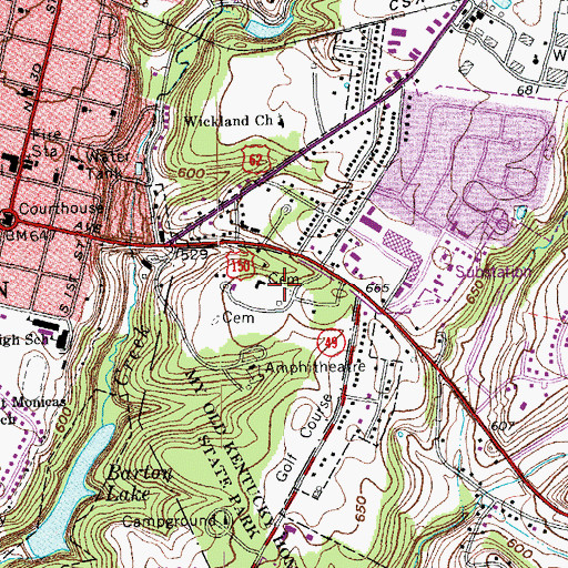 Topographic Map of Federal Hill Historical Marker, KY
