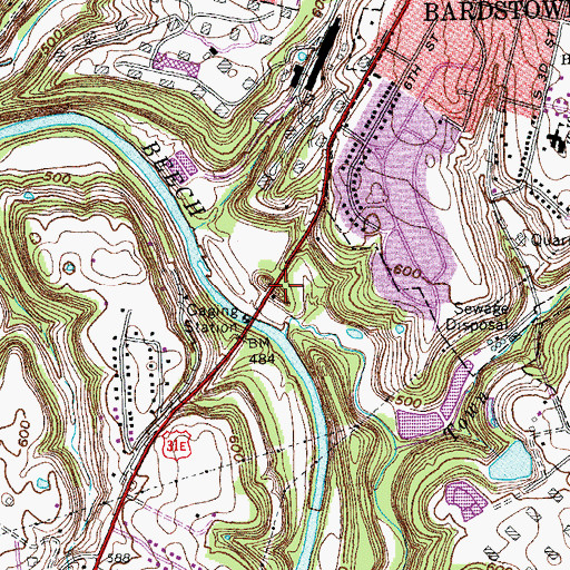 Topographic Map of Rowan-Chambers Duel Historical Marker, KY