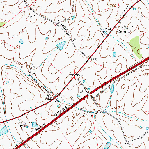 Topographic Map of Kincheloes Station Historical Marker, KY