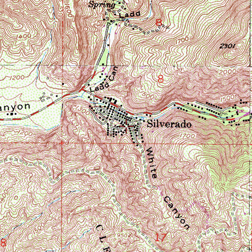 Topographic Map of White Canyon, CA