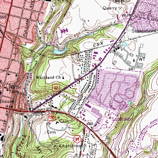 Topographic Map of Wickland Historical Marker, KY