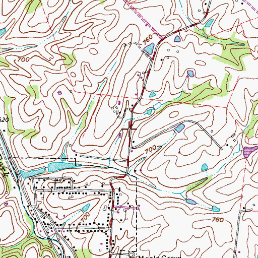 Topographic Map of Ham Brown Log Cabin Historical Marker, KY