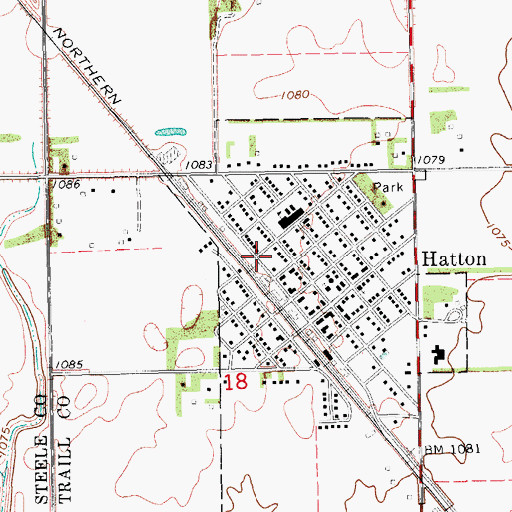 Topographic Map of Hatton City Hall, ND