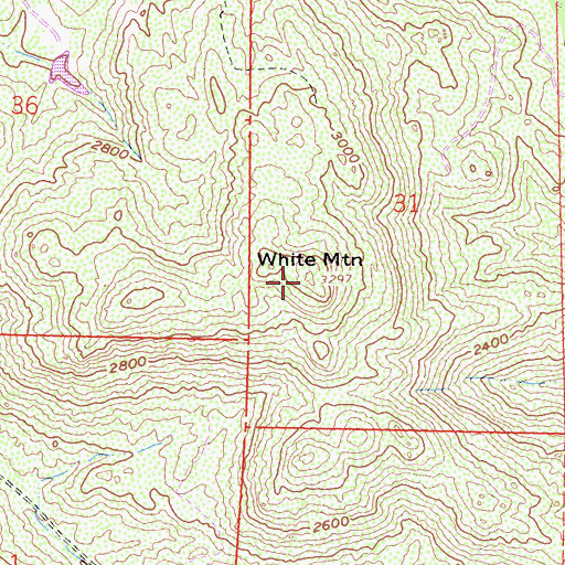 Topographic Map of White Mountain, CA