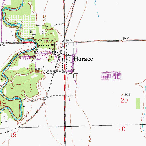Topographic Map of Horace City Hall, ND