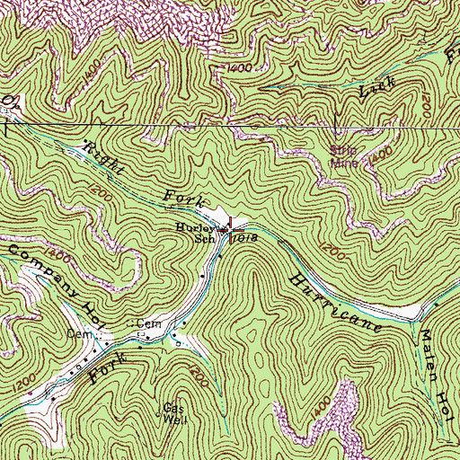 Topographic Map of Left Fork Hurricane Creek, KY
