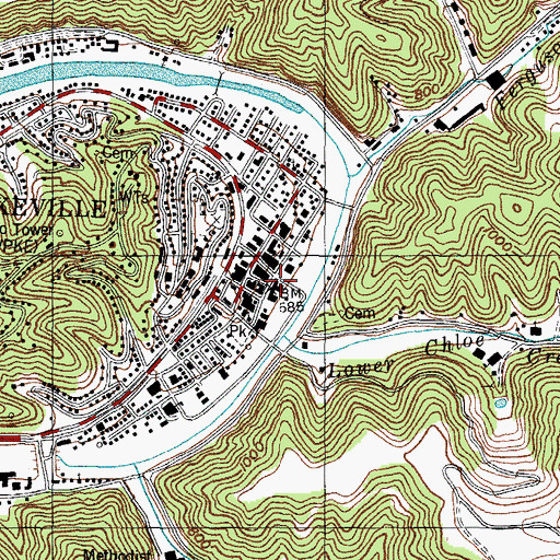 Topographic Map of Pike County Courthouse and Jail Historical Marker, KY