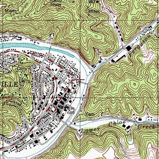 Topographic Map of McCoy House Historical Marker, KY