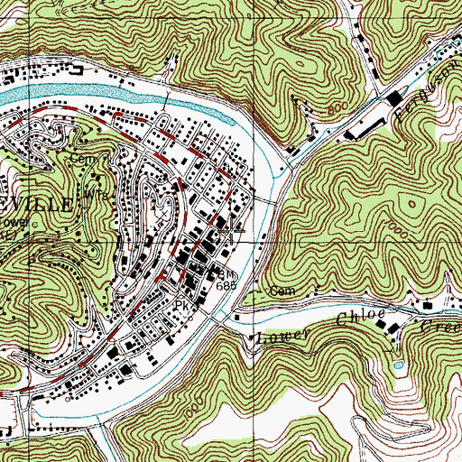 Topographic Map of John Paul Riddle Historical Marker, KY