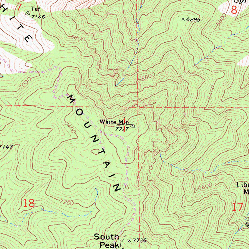 Topographic Map of White Mountain, CA