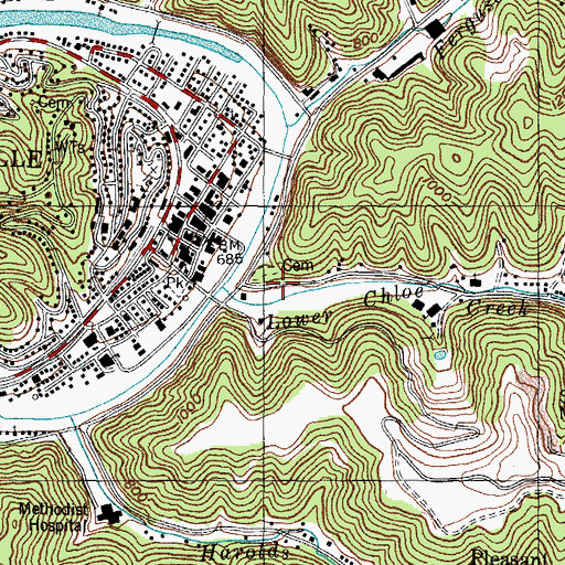 Topographic Map of McCoy Graves Historical Marker, KY