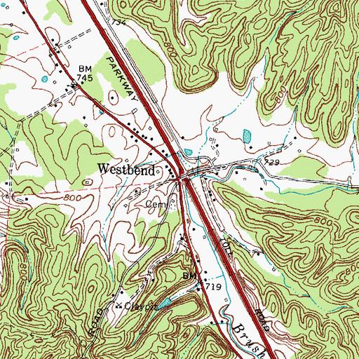 Topographic Map of Piolet Knob Historical Marker, KY