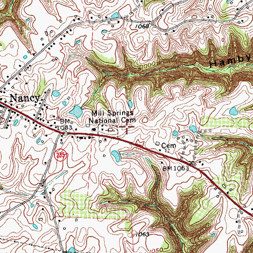 Topographic Map of Confederate Defense Line Historical Marker, KY