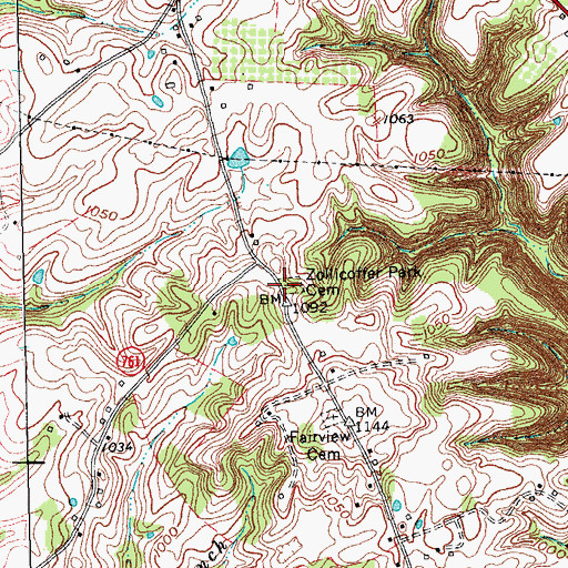 Topographic Map of Felix K Zollicoffer Historical Marker, KY