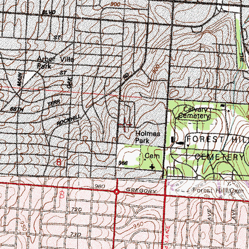 Topographic Map of University Academy - Upper, MO