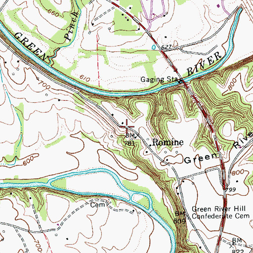 Topographic Map of Green River Bridge Historical Marker, KY