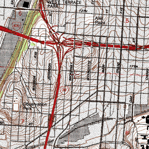 Topographic Map of Alta Vista Middle School, MO