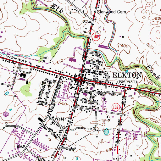 Topographic Map of Todd County Historical Marker, KY
