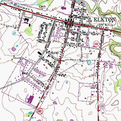 Topographic Map of Benjamin Helm Bristow Historical Marker, KY