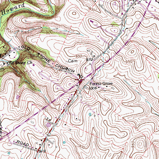 Topographic Map of Old Providence Church Historical Marker, KY