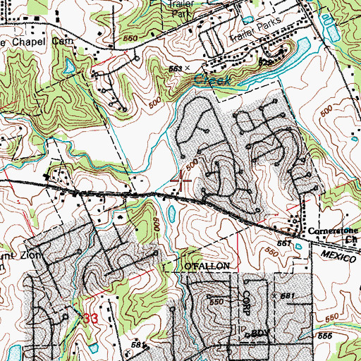 Topographic Map of Grace United Church of Christ of O'Fallon, MO