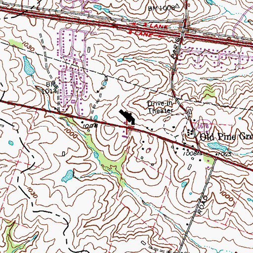 Topographic Map of Clark County Hemp Historical Marker, KY
