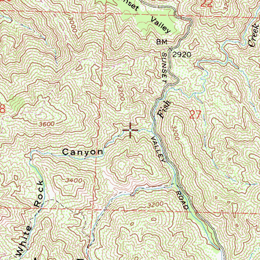 Topographic Map of White Rock Canyon, CA