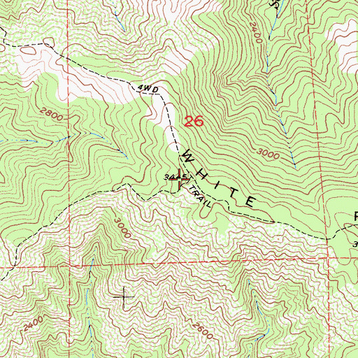 Topographic Map of White Rock Ridge, CA