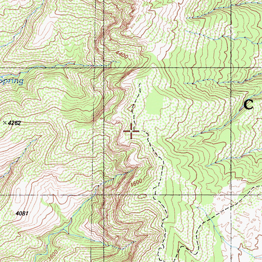 Topographic Map of Whiteacre Peak Trail (historical), CA