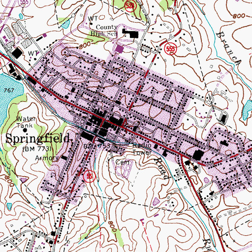 Topographic Map of John Hunt Morgans Raids Historical Marker, KY