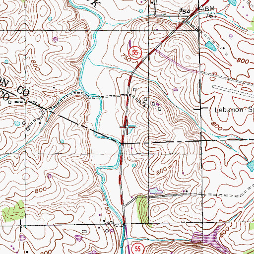 Topographic Map of Washington County Historical Marker, KY
