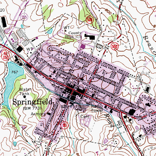 Topographic Map of Jesse Head Historical Marker, KY