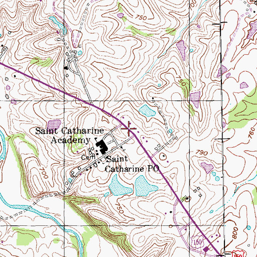 Topographic Map of Saint Catherine Historical Marker, KY