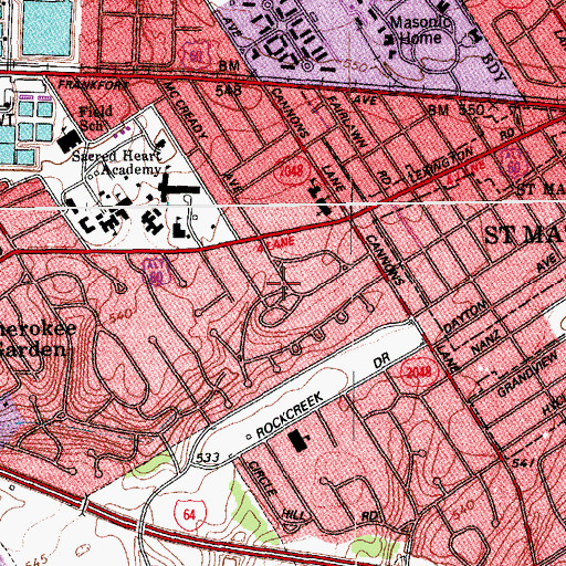 Topographic Map of Spring Fort Historical Marker, KY