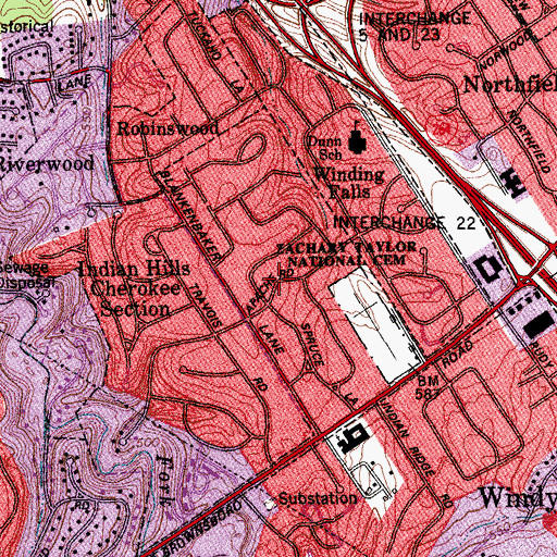Topographic Map of Zachary Taylor Home Historical Marker, KY